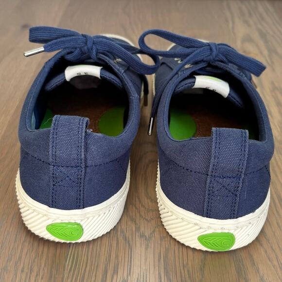 Cariuma Oca Low Shadow Sneakers Blue Canvas Organic Cotton Mens 9 Womens 10.5 - Picture 4 of 11